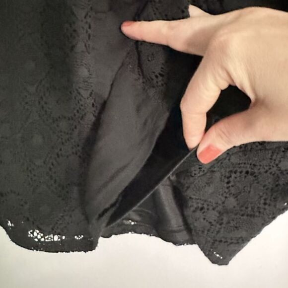 Flying Tomato Aztec Southwest Embroidered Dress M Black Crochet Boho Bell - Picture 5 of 10